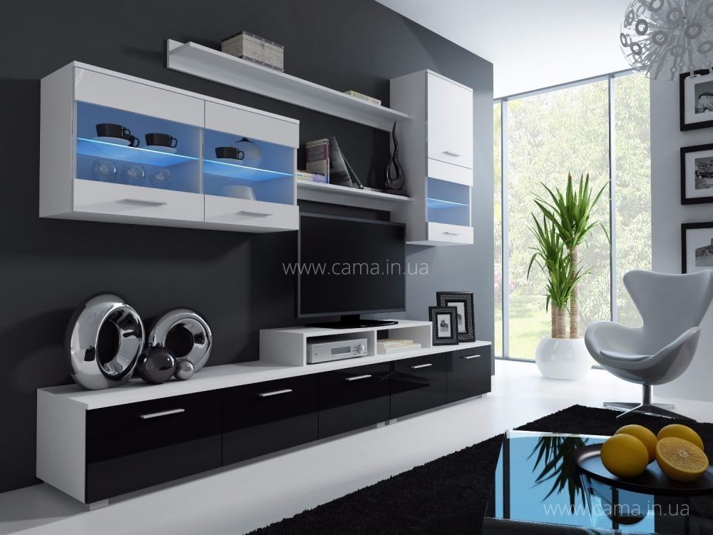 Стенка Logo II Белый/черный/белый Стенка Logo II Белый/черный/белый