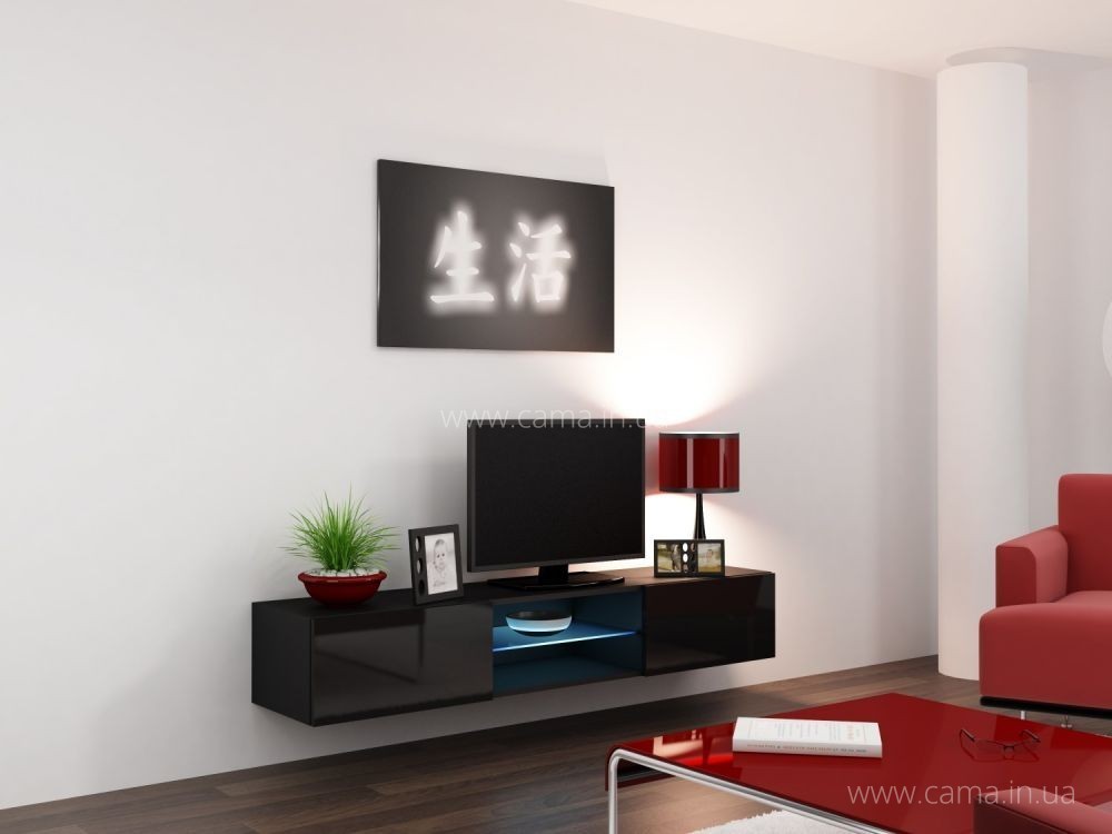 Комод Vigo Glass RTV 180 черный/черный глянец Комод Vigo Glass RTV 180 черный/черный глянец