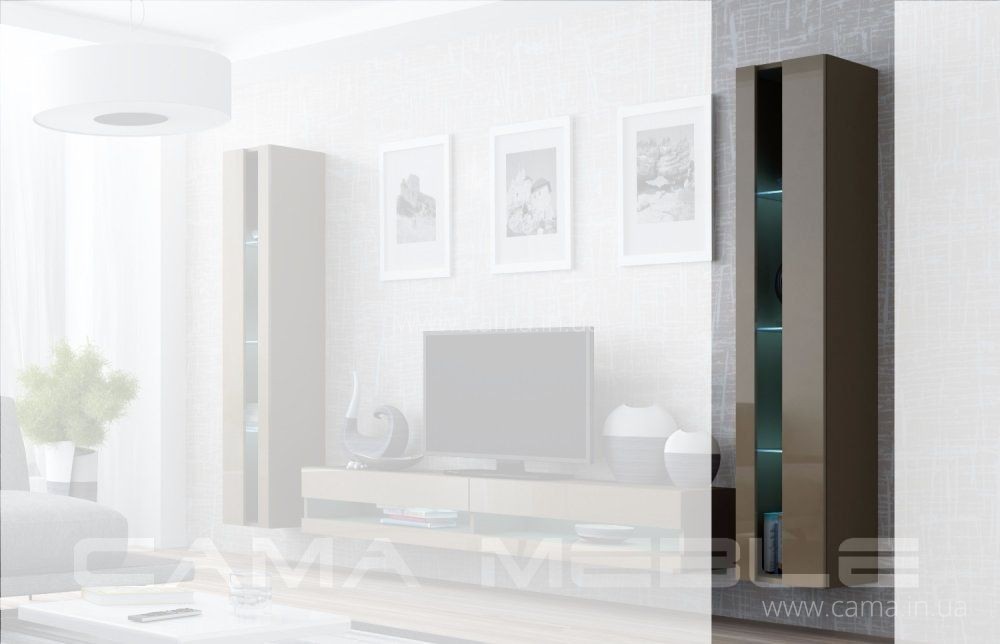 Витрина открытая Vigo 180 латте/латте глянец Витрина открытая Vigo 180 латте/латте глянец