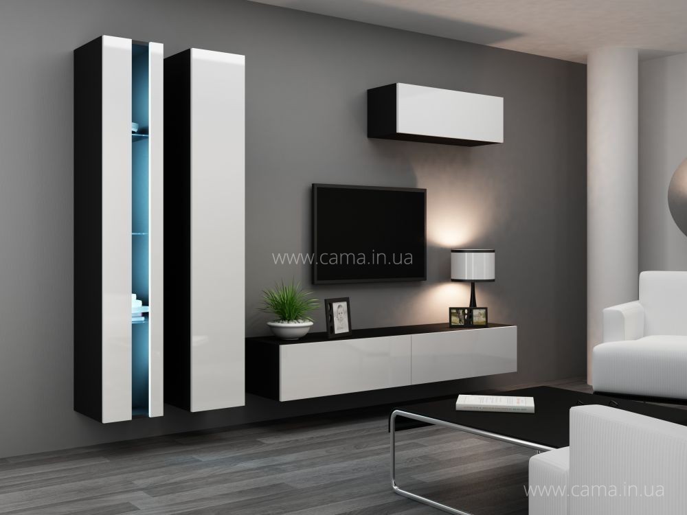 Гостиная Vigo New 1 черный/белый глянец Гостиная Vigo New 1 черный/белый глянец