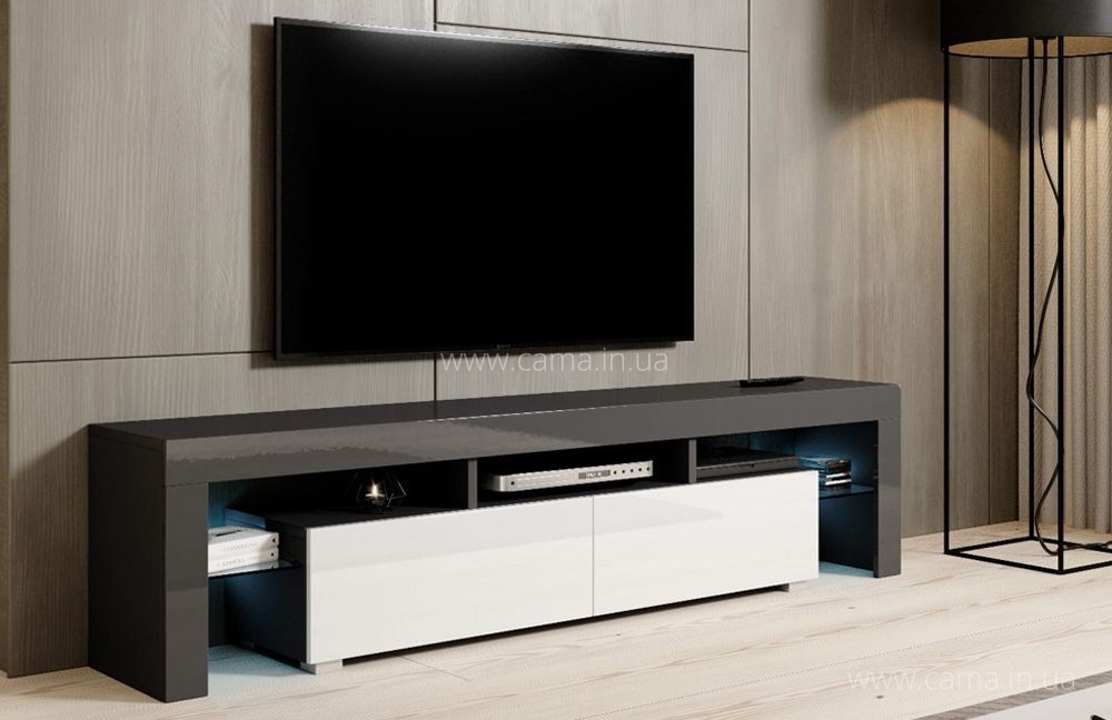 Тумба ТВ Toro 200см Серый/белый глянец Тумба ТВ Toro 200см Серый/белый глянец