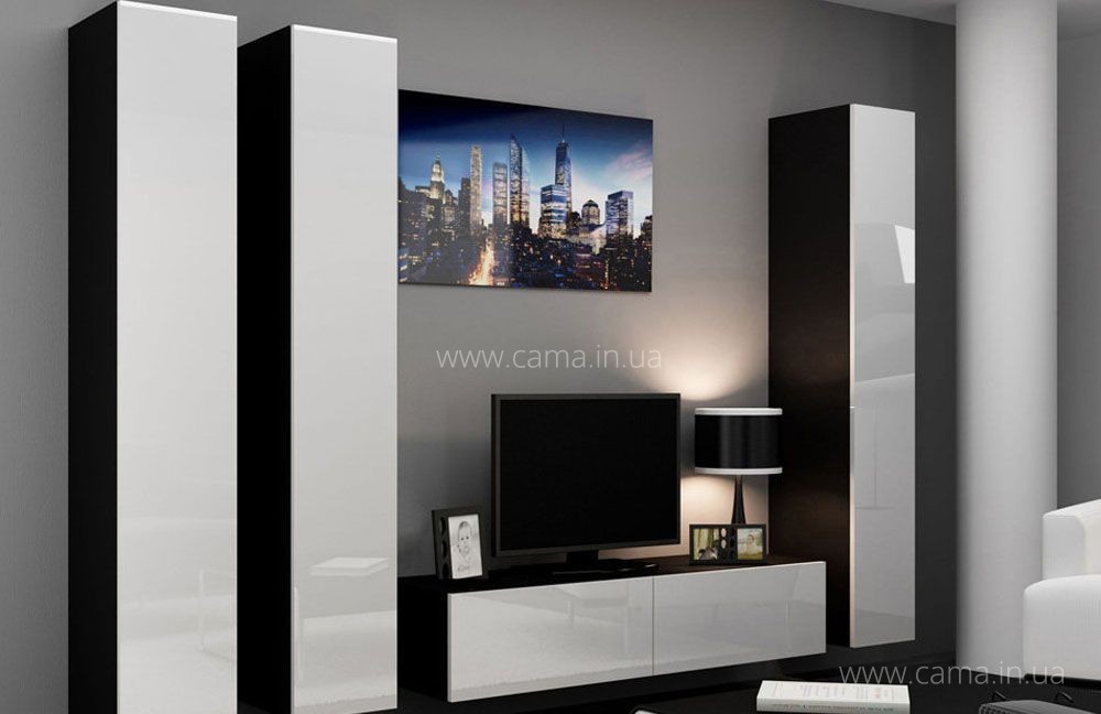 Тумба ТВ Vigo черный/белый глянец 180 Тумба ТВ Vigo черный/белый глянец 180