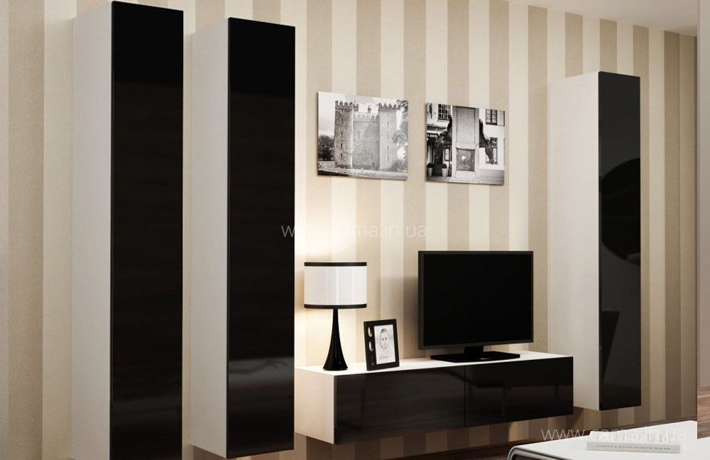 Тумба ТВ Vigo белый/черный глянец 180 Тумба ТВ Vigo белый/черный глянец 180