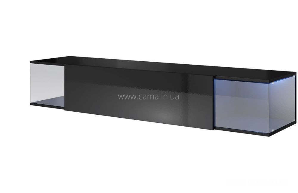 Тумба ТВ SKY Черный/Черный глянец Тумба ТВ SKY Черный/Черный глянец