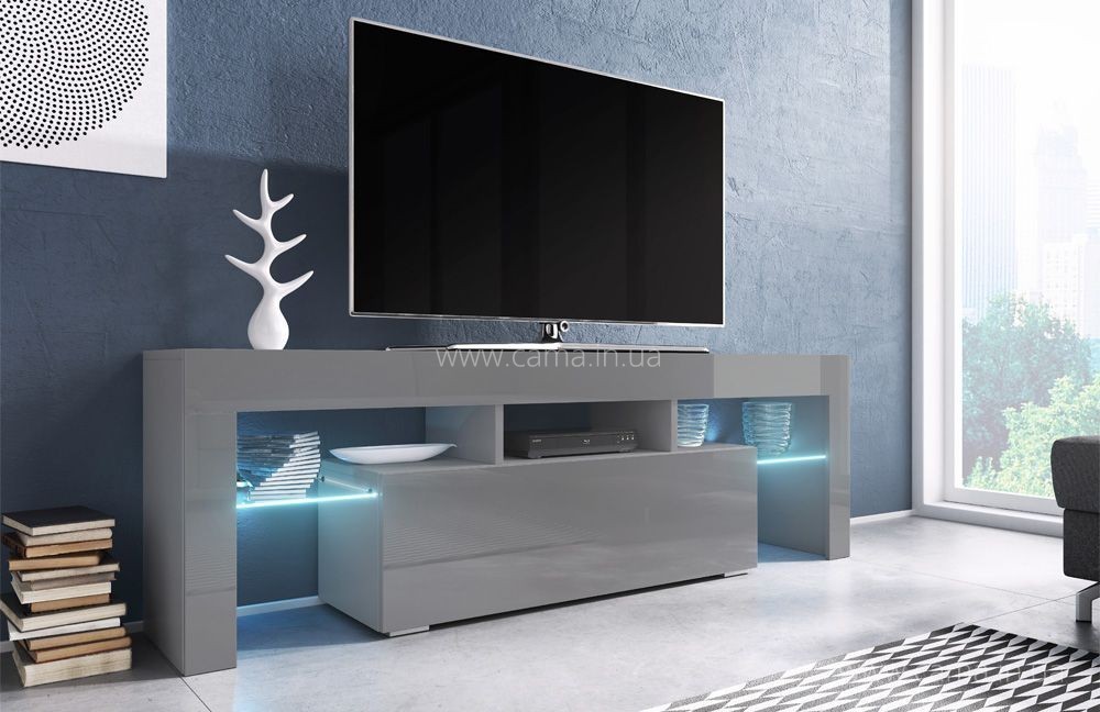 Тумба ТВ Toro 138см серый/серый глянец Тумба ТВ Toro 138см серый/серый глянец