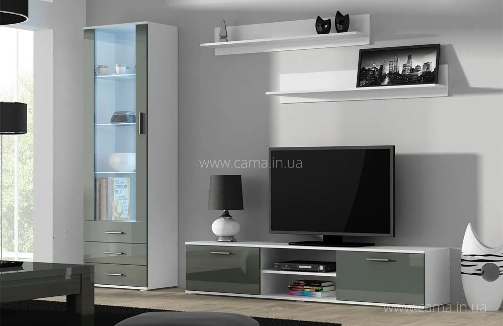 Гостиная Soho 1 дуб белый/серый глянец Гостиная Soho 1 дуб белый/серый глянец