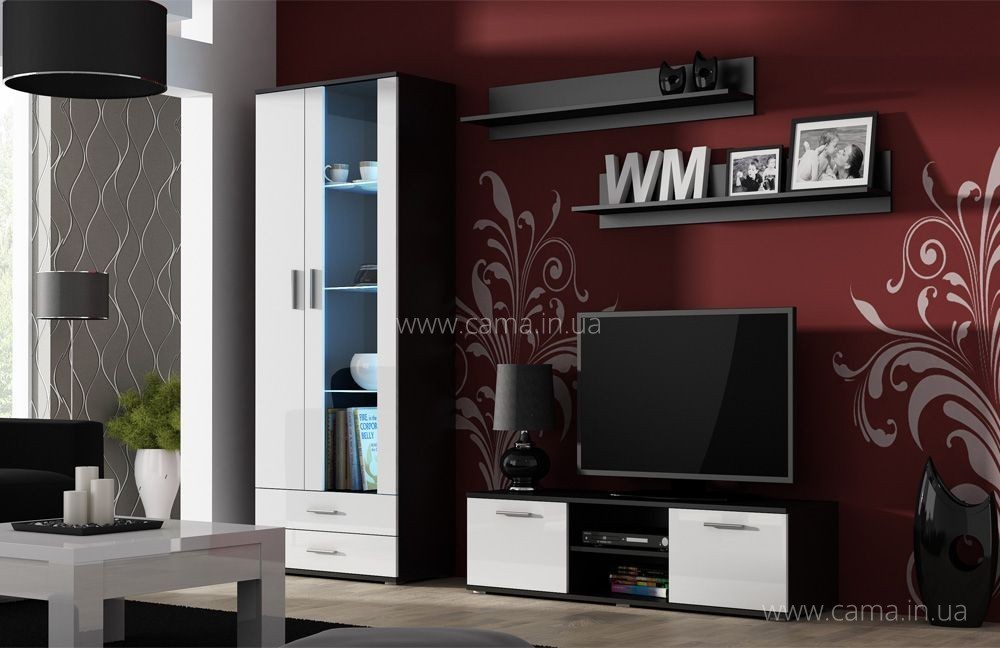 Гостиная Soho 11 черный/белый глянец Гостиная Soho 11 черный/белый глянец