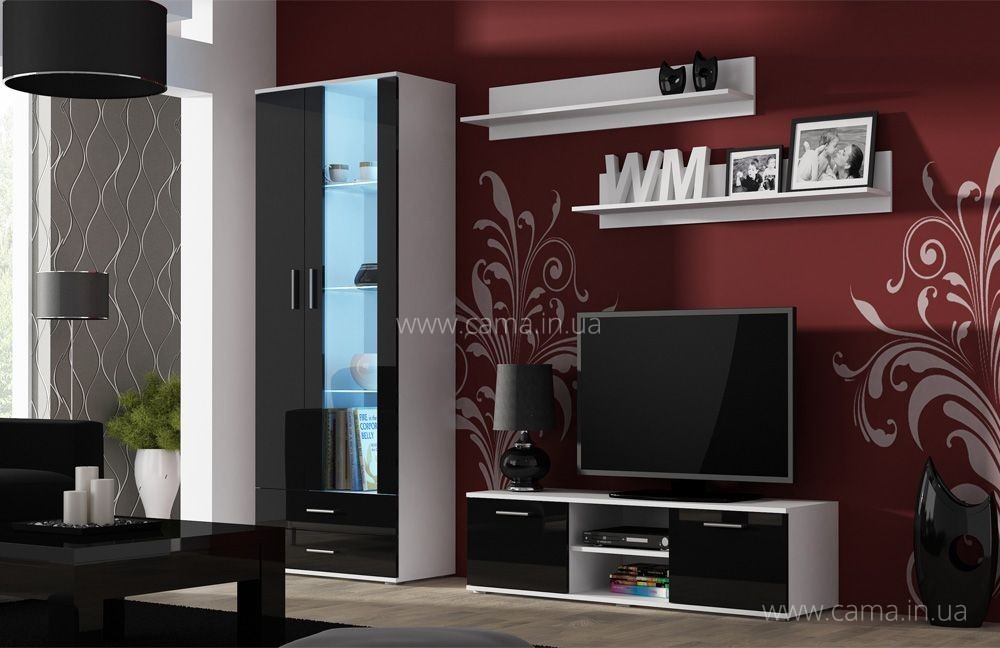 Гостиная Soho 11 белый/черный глянец Гостиная Soho 11 белый/черный глянец