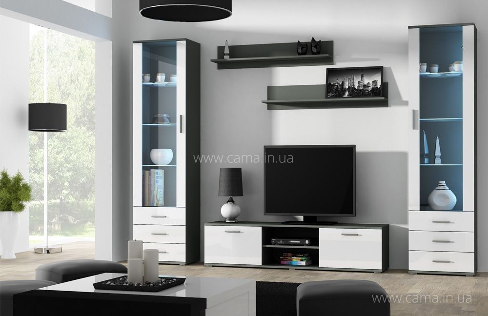 Гостиная Soho 4 серый/белый глянец Гостиная Soho 4 серый/белый глянец