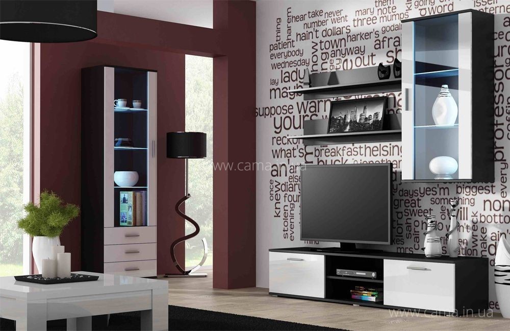 Гостиная Soho 6 черный/белый глянец Гостиная Soho 6 черный/белый глянец