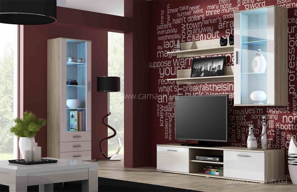 Гостиная Soho 6 дуб сонома/белый глянец Гостиная Soho 6 дуб сонома/белый глянец