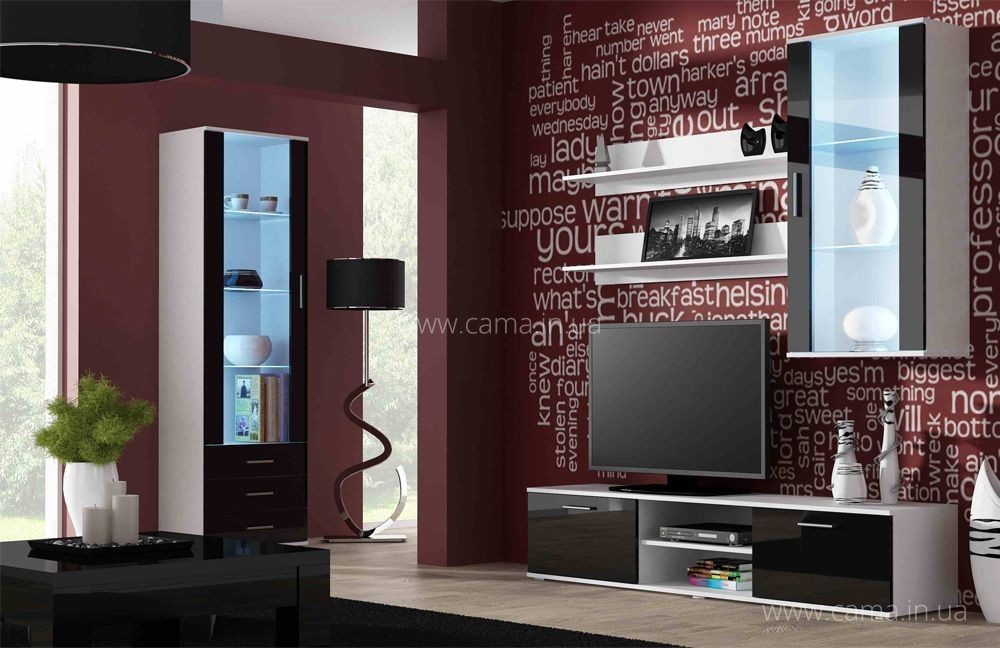 Гостиная Soho 6 белый/черный глянец Гостиная Soho 6 белый/черный глянец