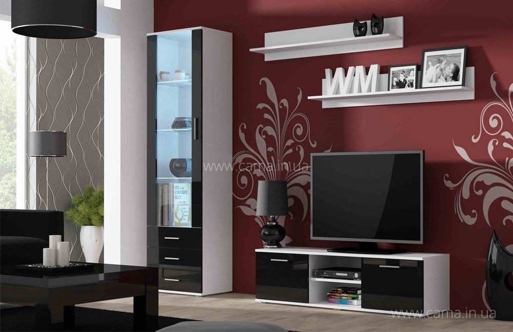 Гостиная Soho 7 белый/черный глянец Гостиная Soho 7 белый/черный глянец