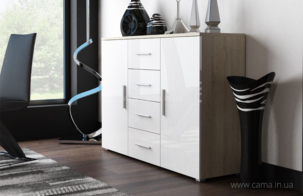 Комод Soho (Uni) дуб сонома/белый глянец Комод Soho (Uni) дуб сонома/белый глянец