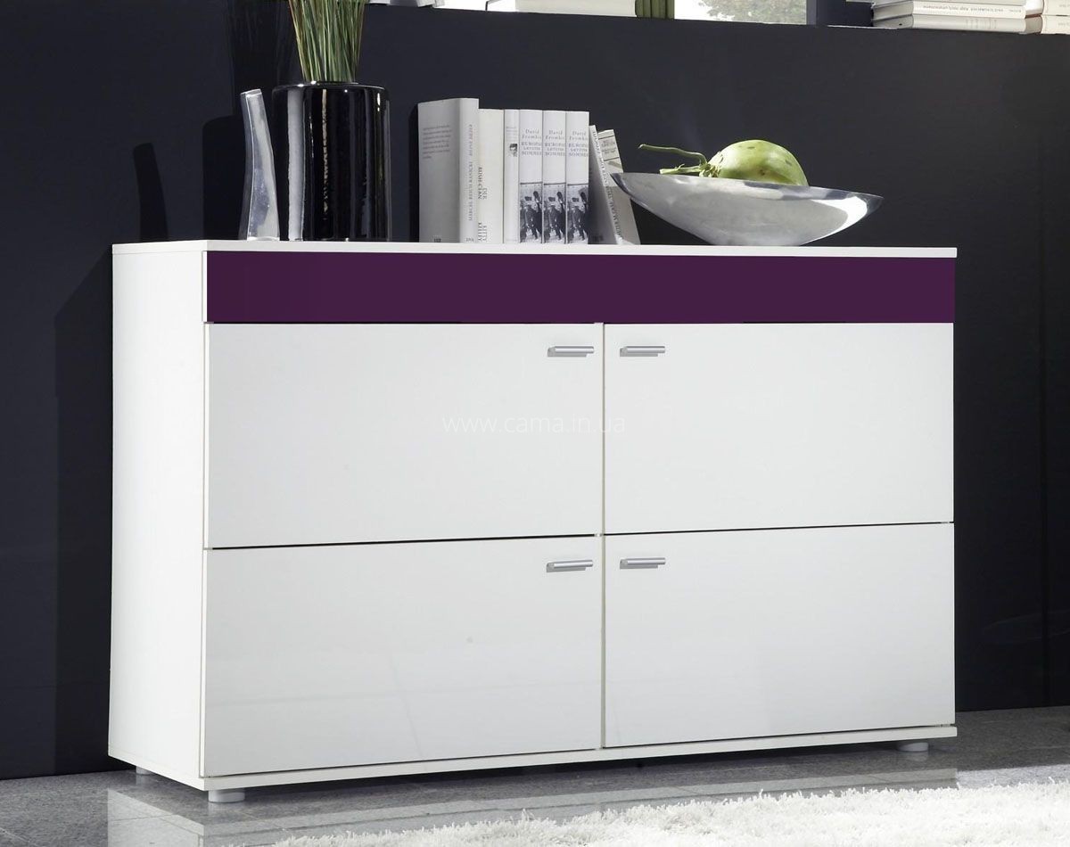 Комод Logo 2 белый/фиолет глянец Комод Logo 2 белый/фиолет глянец