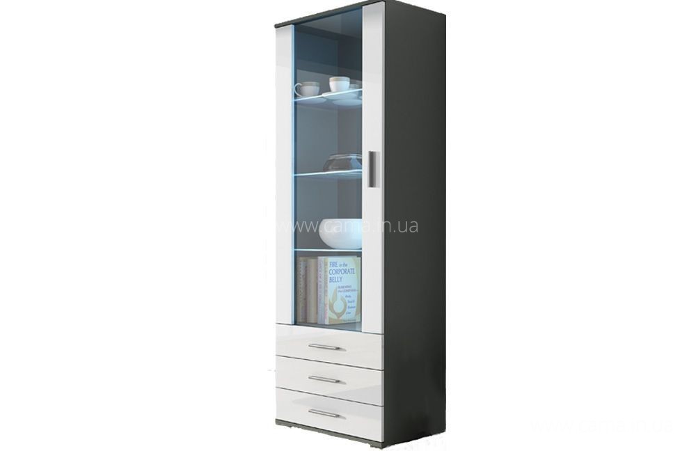 Витрина высокая Soho серый/белый глянец Витрина высокая Soho серый/белый глянец