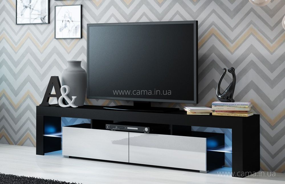 Тумба ТВ Solo - черный/белый глянец Тумба ТВ Solo - черный/белый глянец