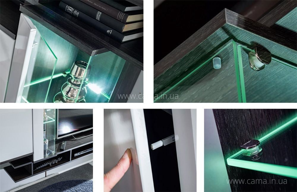 Гостиная Game Дуб Графит/Белый Глянец Гостиная Game Дуб Графит/Белый Глянец