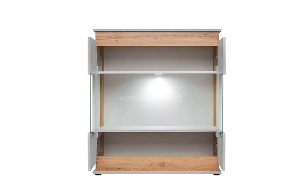 Витрина низкая BERLIN Артизан/Жемчужно-серый Витрина низкая BERLIN Артизан/Жемчужно-серый