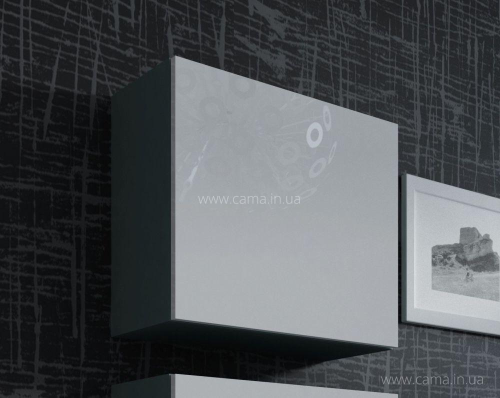 Пенал квадратный Vigo серый/белый глянец Пенал квадратный Vigo серый/белый глянец