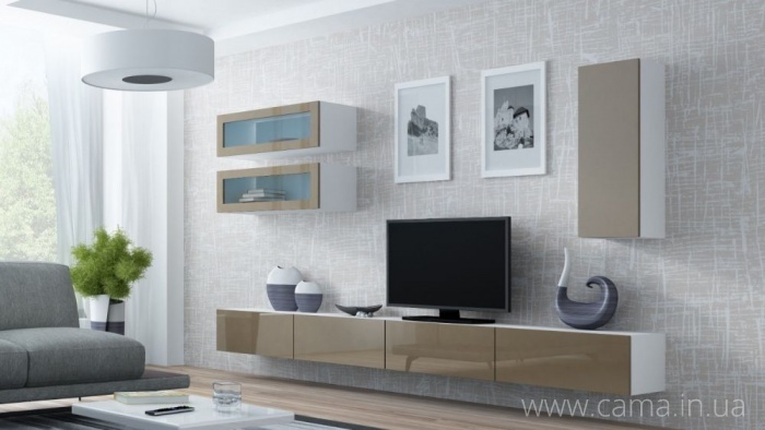 Гостиная Vigo 11 белый/лате глянец Гостиная Vigo 11 белый/лате глянец