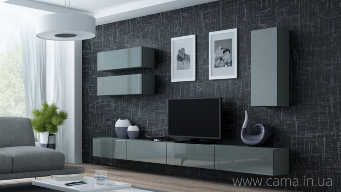 Гостиная Vigo 13 серый/серый глянец