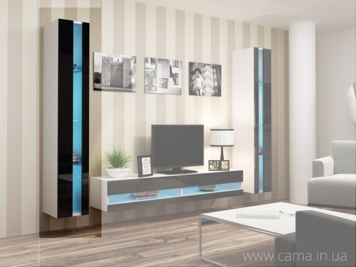 Витрина открытая Vigo 180 белый/черный глянец Витрина открытая Vigo 180 белый/черный глянец