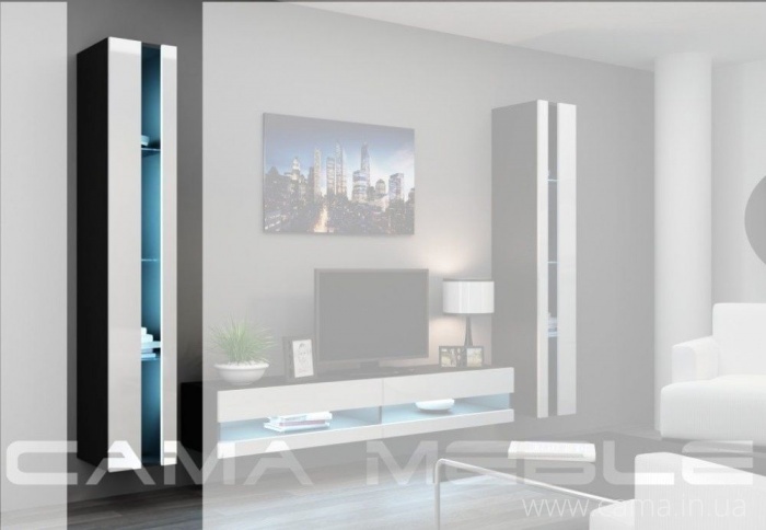 Витрина открытая Vigo 180 черный/белый глянец Витрина открытая Vigo 180 черный/белый глянец