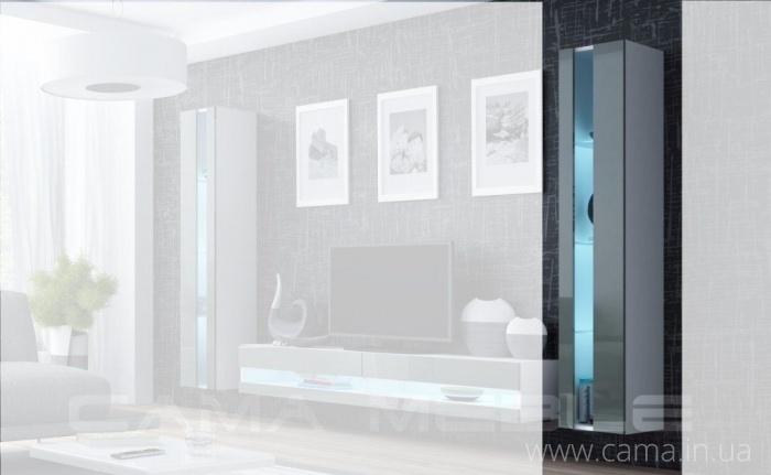 Витрина открытая Vigo 180 белый/серый глянец Витрина открытая Vigo 180 белый/серый глянец