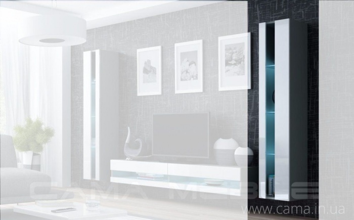 Витрина открытая Vigo 180 серый/белый глянец Витрина открытая Vigo 180 серый/белый глянец