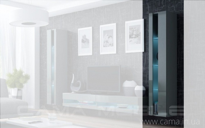 Витрина открытая Vigo 180 серый/серый глянец Витрина открытая Vigo 180 серый/серый глянец