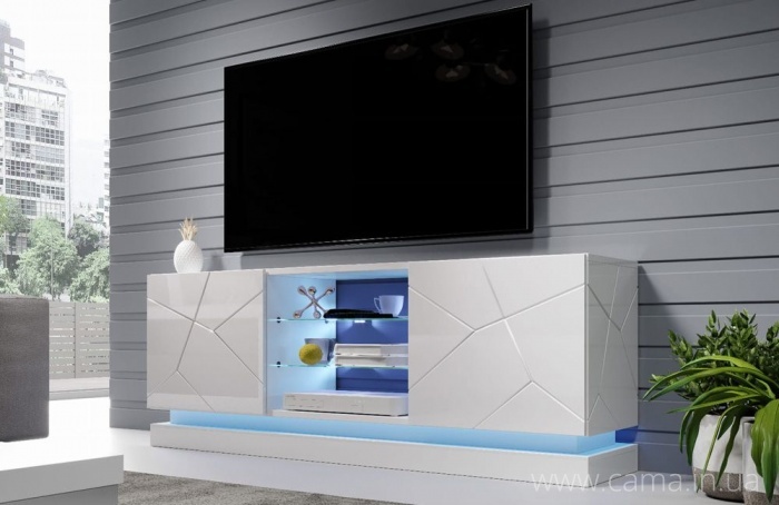 Тумба ТВ QIU 160см - Белый глянец