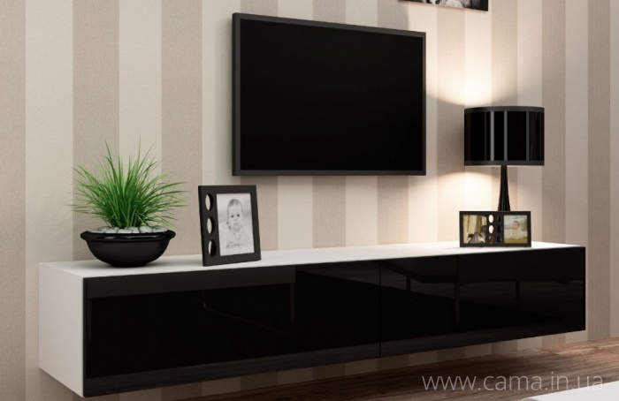 Тумба ТВ Vigo белый/черный глянец 180 Тумба ТВ Vigo белый/черный глянец 180