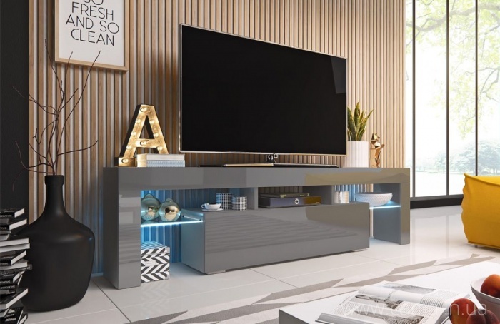 Тумба ТВ Toro 158см - серый/серый глянец Тумба ТВ Toro 158см - серый/серый глянец