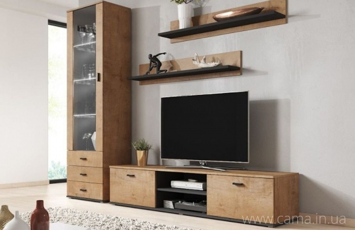 Гостиная Soho 1 дуб Лефкас/черный