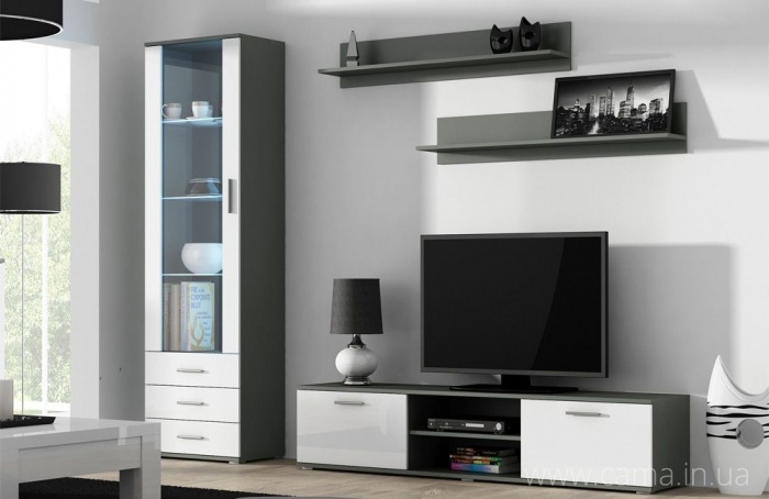 Гостиная Soho 1 серый/белый глянец