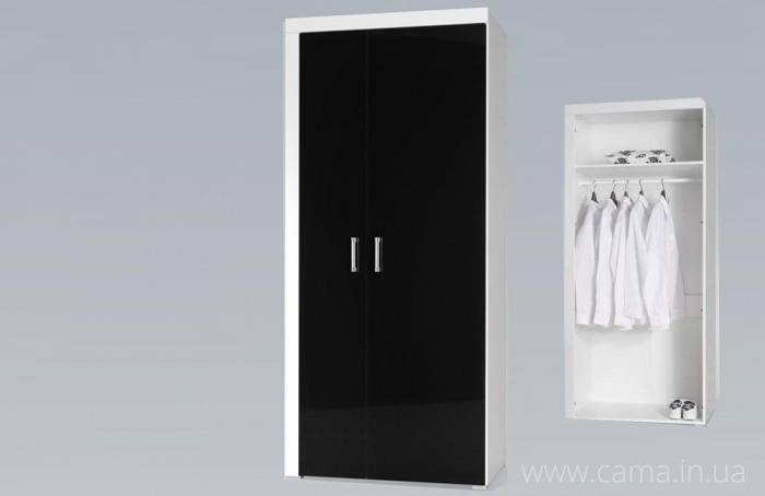 Шкаф Samba белый/черный глянец