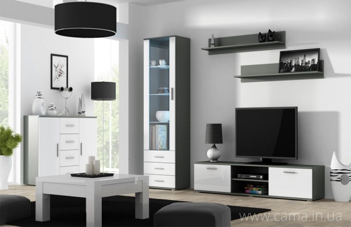 Гостиная Soho 2 серый/белый глянец Гостиная Soho 2 серый/белый глянец