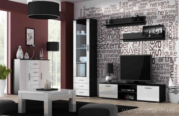 Гостиная Soho 2 черный/белый глянец Гостиная Soho 2 черный/белый глянец