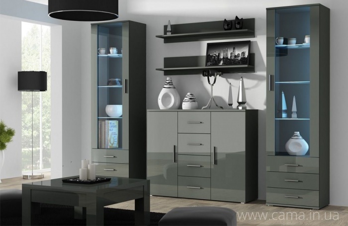 Гостиная Soho 3 серый/серый глянец