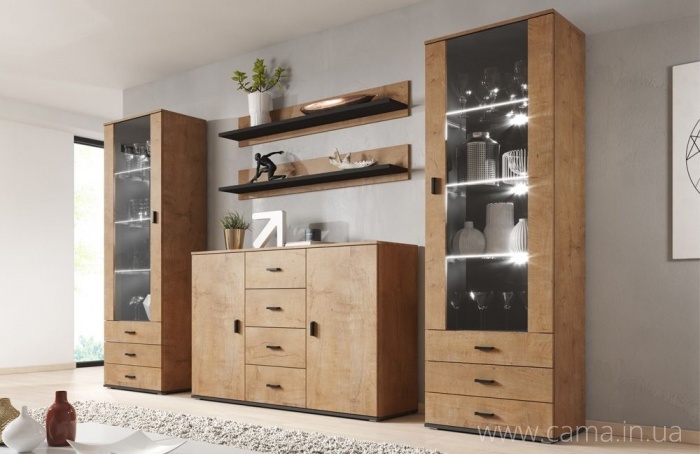 Гостиная Soho 3 дуб Лефкас/черный