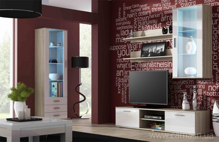 Гостиная Soho 6 дуб сонома/белый глянец