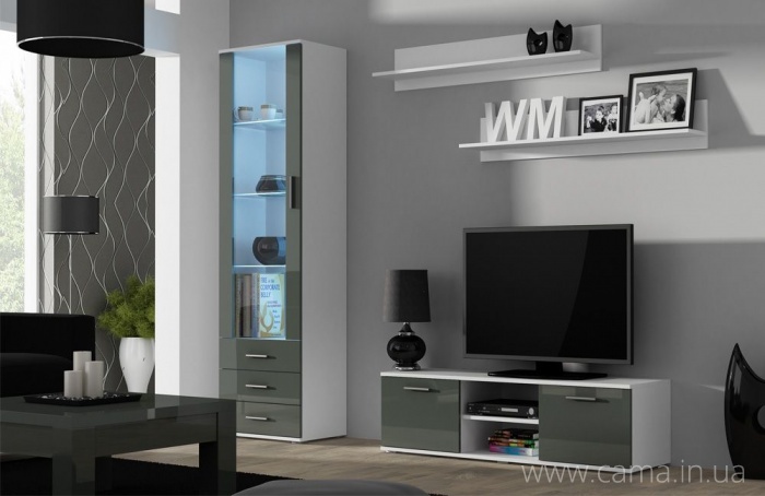 Гостиная Soho 7 белый/серый глянец