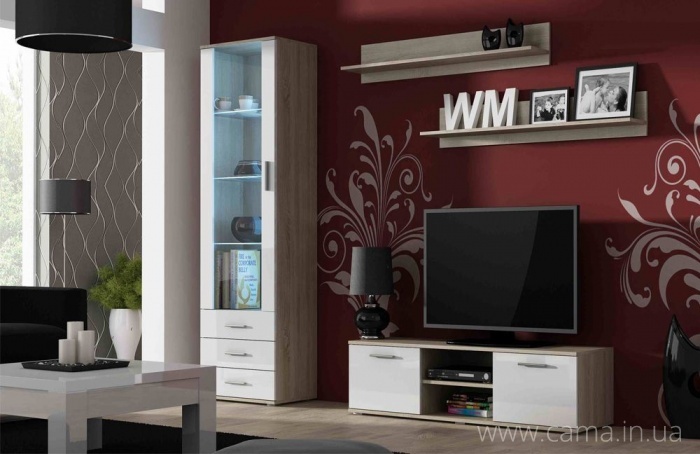 Гостиная Soho 7 дуб сонома/белый глянец