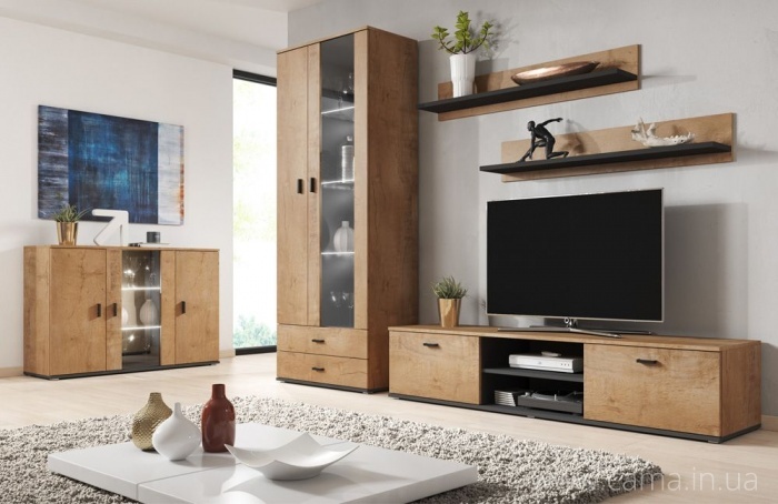 Гостиная Soho 9 дуб Лефкас/черный