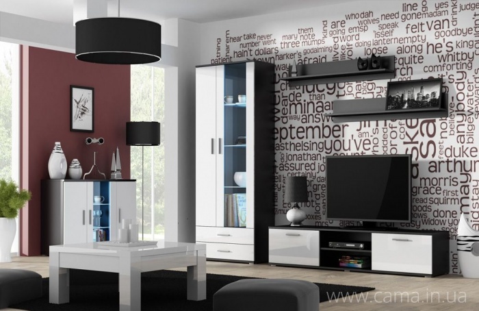 Гостиная Soho 9 черный/белый глянец