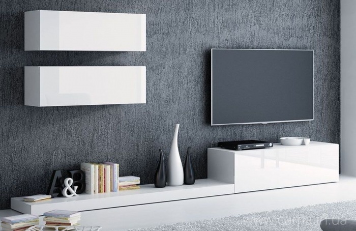 Гостиная Pixel 7 белый/белый глянец