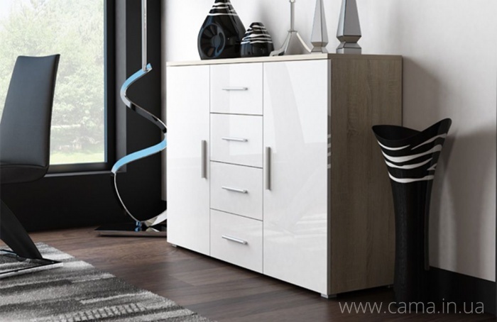 Комод Soho (Uni) дуб сонома/белый глянец