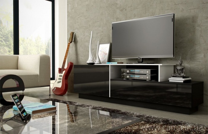 Тумба ТВ Sigma 3 черный/белый/черный Тумба ТВ Sigma 3 черный/белый/черный