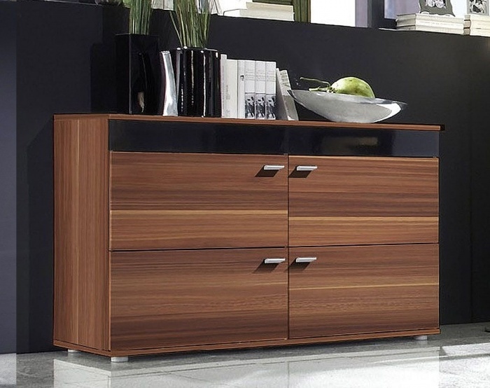 Комод Logo 2 слива/черный глянец